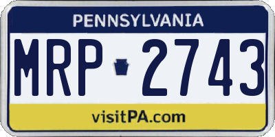 PA license plate MRP2743