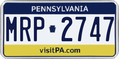 PA license plate MRP2747