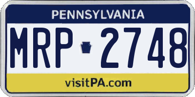 PA license plate MRP2748