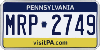 PA license plate MRP2749