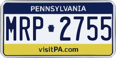PA license plate MRP2755
