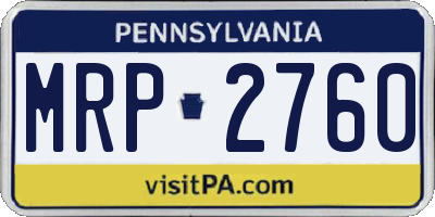 PA license plate MRP2760