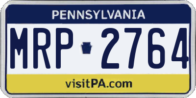 PA license plate MRP2764
