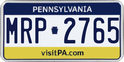 PA license plate MRP2765
