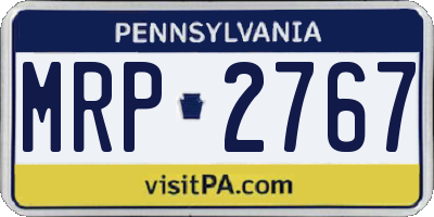 PA license plate MRP2767