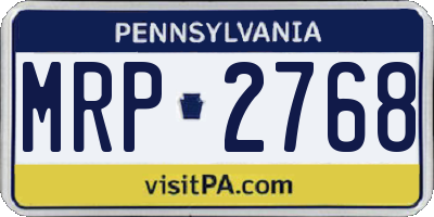 PA license plate MRP2768