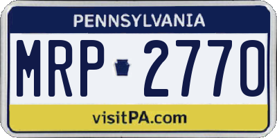 PA license plate MRP2770