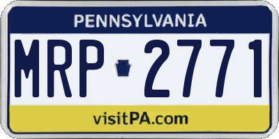 PA license plate MRP2771