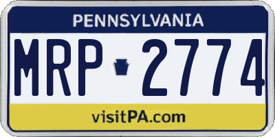PA license plate MRP2774