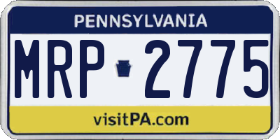 PA license plate MRP2775