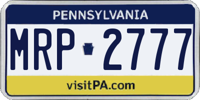 PA license plate MRP2777