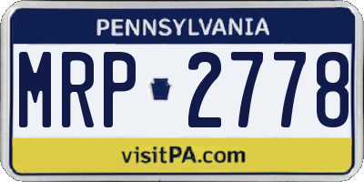 PA license plate MRP2778