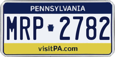 PA license plate MRP2782