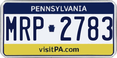PA license plate MRP2783