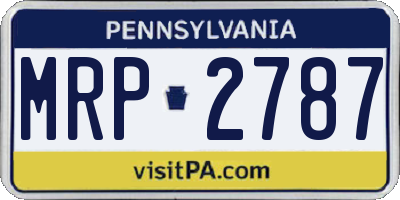 PA license plate MRP2787