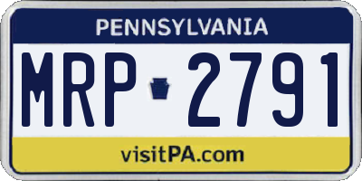 PA license plate MRP2791