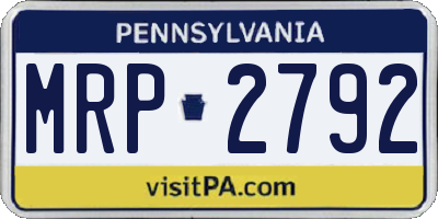 PA license plate MRP2792