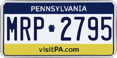 PA license plate MRP2795