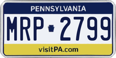 PA license plate MRP2799