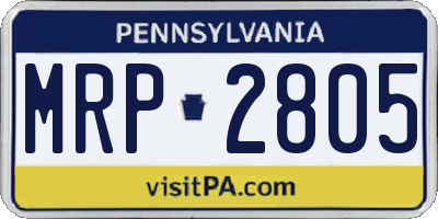 PA license plate MRP2805
