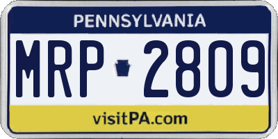 PA license plate MRP2809