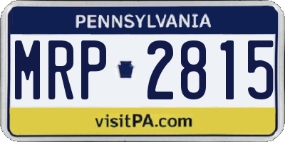 PA license plate MRP2815