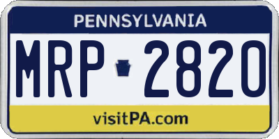 PA license plate MRP2820