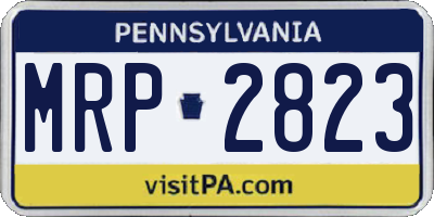 PA license plate MRP2823