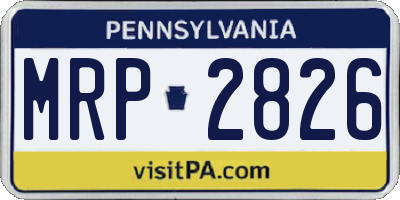 PA license plate MRP2826