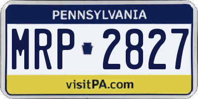 PA license plate MRP2827