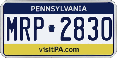 PA license plate MRP2830