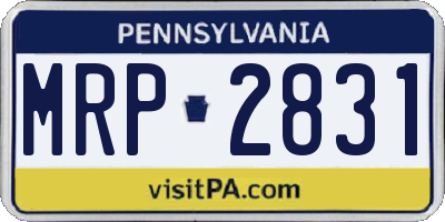 PA license plate MRP2831