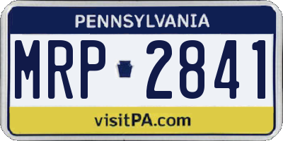 PA license plate MRP2841