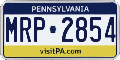 PA license plate MRP2854