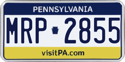 PA license plate MRP2855