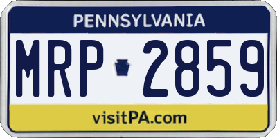 PA license plate MRP2859