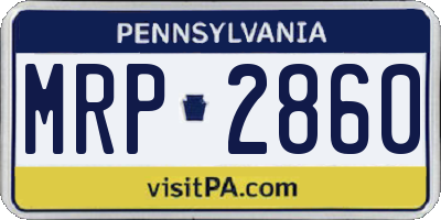 PA license plate MRP2860