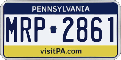 PA license plate MRP2861