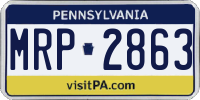 PA license plate MRP2863