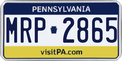 PA license plate MRP2865