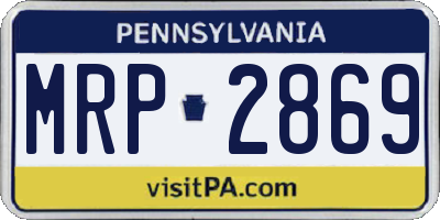 PA license plate MRP2869