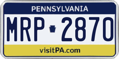 PA license plate MRP2870