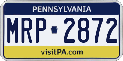 PA license plate MRP2872