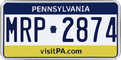 PA license plate MRP2874