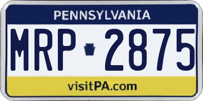 PA license plate MRP2875