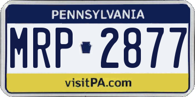 PA license plate MRP2877