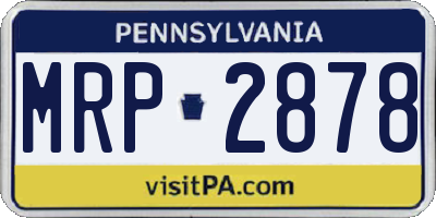 PA license plate MRP2878