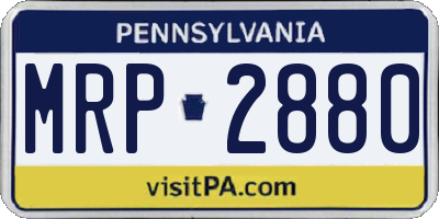 PA license plate MRP2880