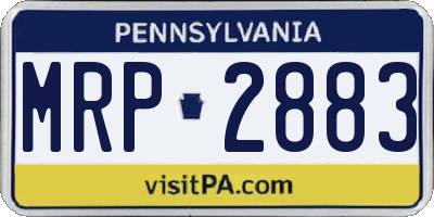 PA license plate MRP2883