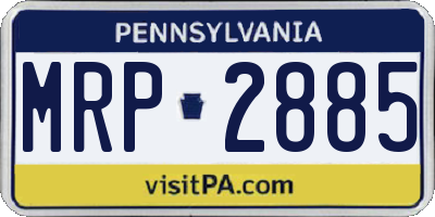 PA license plate MRP2885
